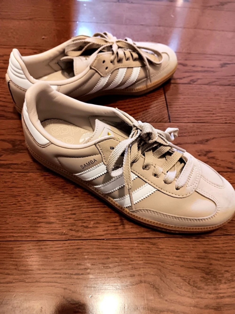 adidas Samba Sneakers in Beige & White